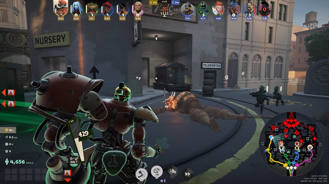 Deadlock gameplay — street fight with minimap